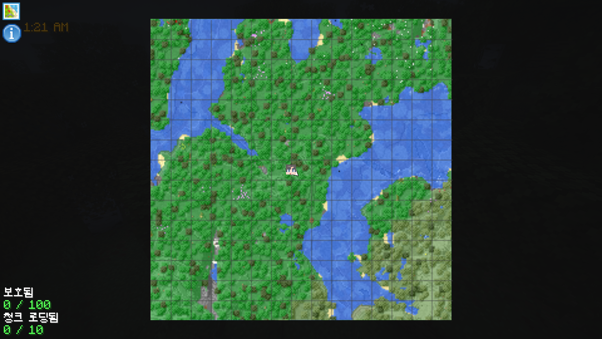 FTB Chunks 메뉴에서 청크 관리 화면으로 진입하는 예시